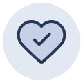 check mark in heart